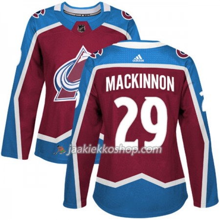 Nainen NHL Colorado Avalanche Pelipaita Nathan MacKinnon 29 Adidas 2017-2018 Burgundy Punainen Authentic